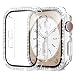 Cuteey 2 Pack Bling Case with Tempered Glass Screen Protector for Apple Watch Series 9 8 Series 7 41mm All Round Full Protective Hard PC Cover Bumper for iWatch 8 7 AccessoriesClearClear - Image 2