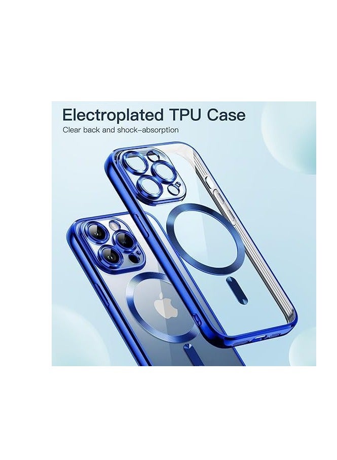 ten.tech Transparent Magnetic Protection Cover Compatible with MagSafe for iPhone 12 Pro Max Mobile Phone, Anti-Shock and Anti-Scratches, and Camera Lens Protector (blue) by Tin Tech  - Image 4