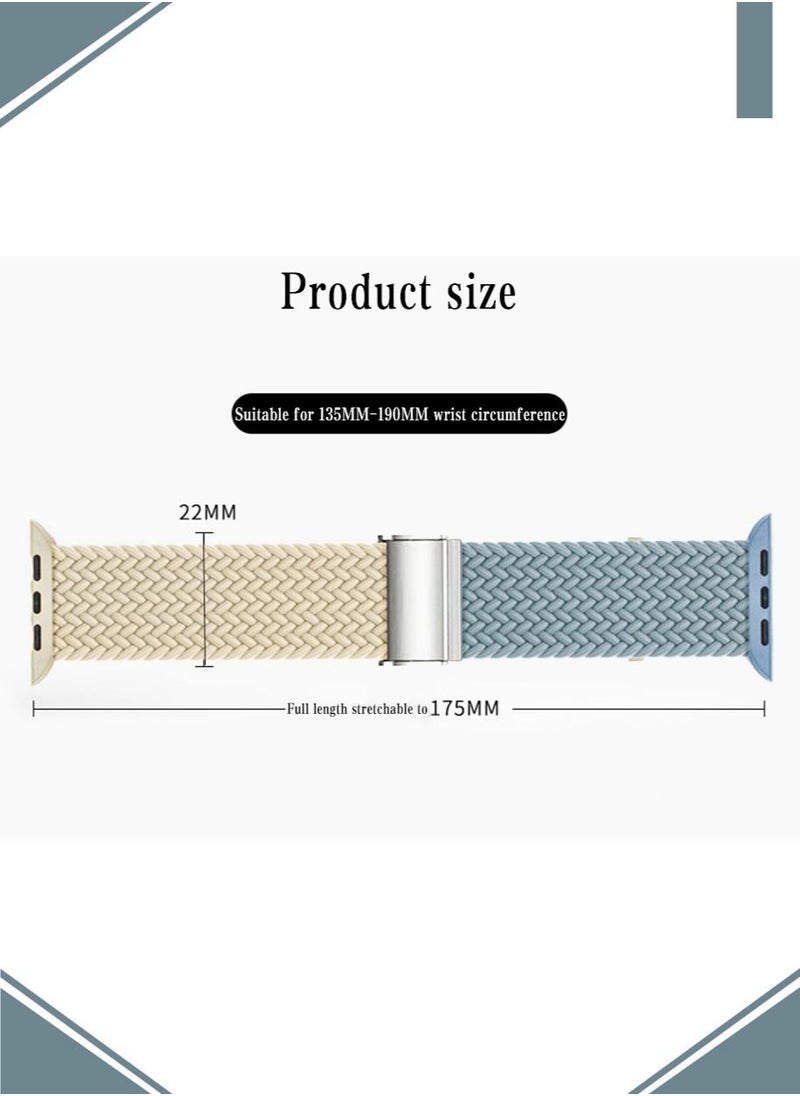 Generic - Brigtlaiff Braided Solo Loop Compatible with Apple Watch Band 38mm 40mm 41mm Women Men, Adjustable Stretchy Nylon Wristband Strap for iWatch Series 9 8 7 6 5 4 3 2 1 SE - Image 1