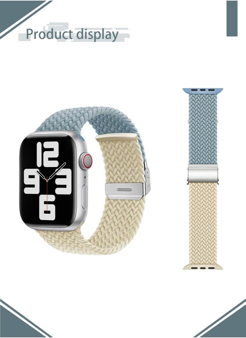 Generic - Brigtlaiff Braided Solo Loop Compatible with Apple Watch Band 38mm 40mm 41mm Women Men, Adjustable Stretchy Nylon Wristband Strap for iWatch Series 9 8 7 6 5 4 3 2 1 SE - Image 1