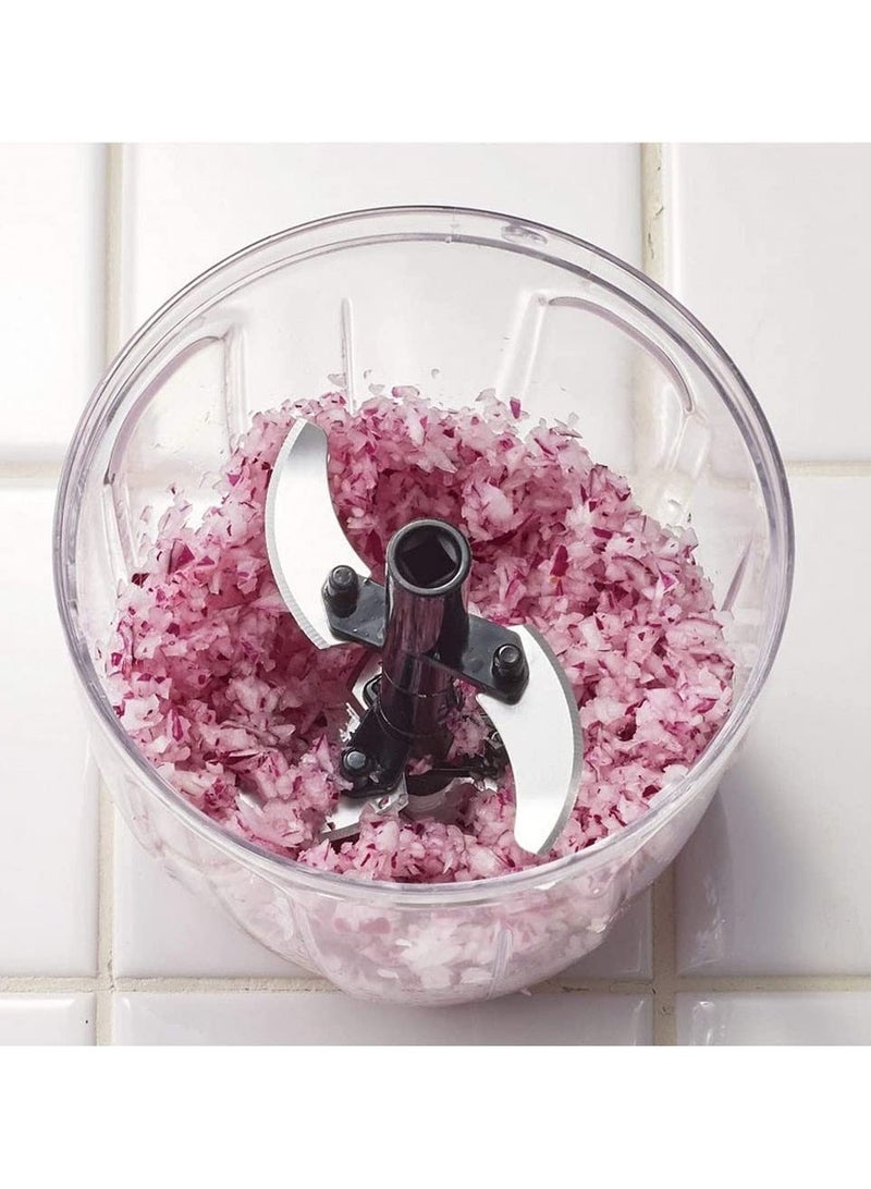 BLACKSTONE Handy Chopper Manual Food Chopper With Stainless Steel Blades Hand Powered Onion Chopper Vegetable Cutter Pull Chopper Pink 900 ml - Image 2