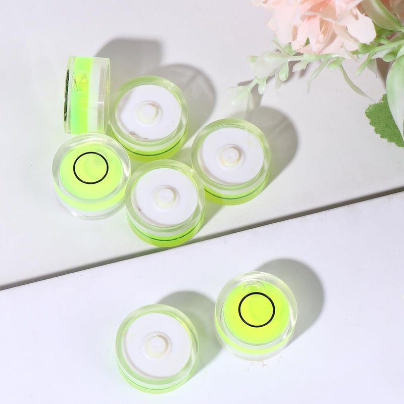 16PCS Circular Bubble Level Set with Green Vials for Accurate Surface Leveling - Image 4