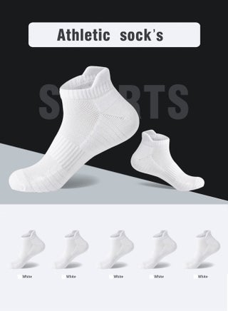 Performance Men's Athletic Socks (5-Pack) - Pure White - Low Cut, Ultra-Comfort Cushioned, Breathable & Sweat-Wicking, Odor-Resistant - Ideal for Active Lifestyles & Sports - view 3