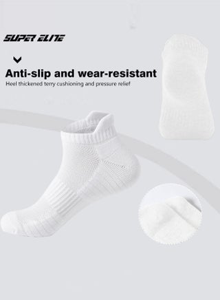 Performance Men's Athletic Socks (5-Pack) - Pure White - Low Cut, Ultra-Comfort Cushioned, Breathable & Sweat-Wicking, Odor-Resistant - Ideal for Active Lifestyles & Sports - view 4