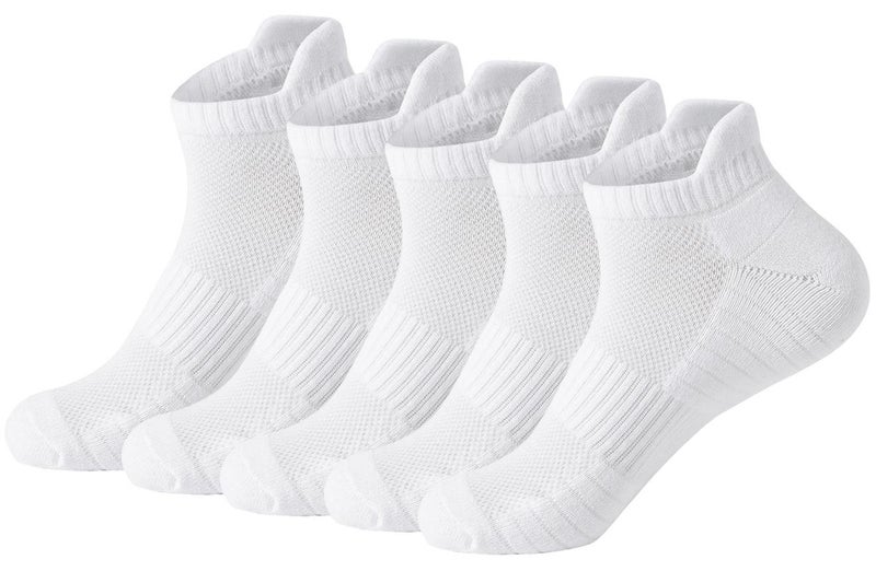 infino Performance Men's Athletic Socks (5-Pack) - Pure White - Low Cut, Ultra-Comfort Cushioned, Breathable & Sweat-Wicking, Odor-Resistant - Ideal for Active Lifestyles & Sports - Image 1