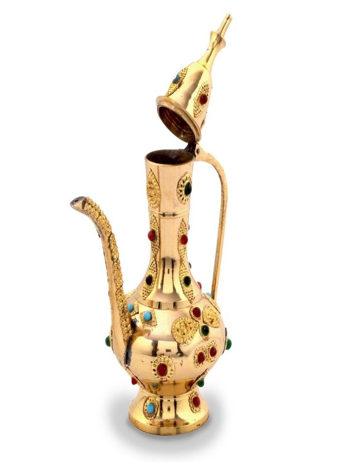 Little India Antique Gemstone Brass Surahi Handicraft Gift (101, Brown) - Image 2