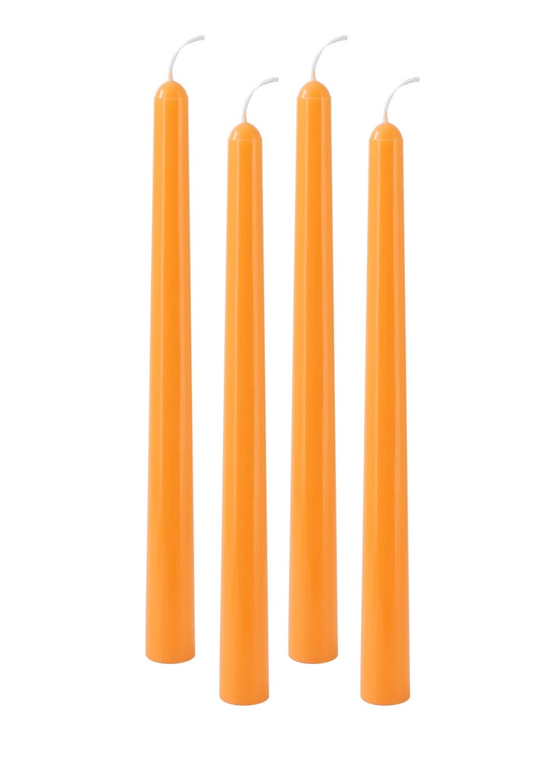 12 Pcs Orange Taper Candles - 10 Inch 25cm 0.87 Inch 2.2cm Diameter Unscented Smokeless Dripless Decorative Candlesticks for Home Wedding Dinner Party Centerpiece - Image 3