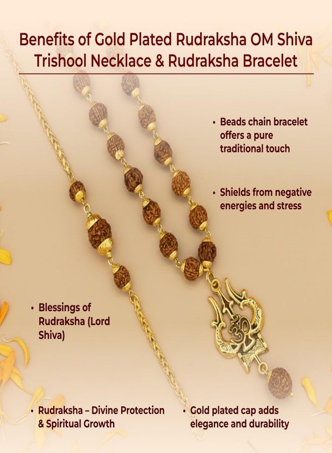 Divine Hindu Om Shiva Divine Rudraksha Mala & Bracelet Combo | 5 Mukhi Rudraksha Beads Japa Mala with Wrist Bracelet | Spiritual Prayer Mala for Pooja, Protection & Positive Energy For Men & Women - Image 4