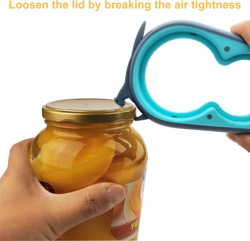 Otstar Jar Opener Bottle Opener and Can Opener for Weak hands, Seniors with Arthritis and Anyone with Low Strength, Mutil Jar Opener Get Lids Off Easily (Blue and Grey) - Image 5