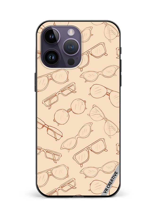 VR CREATIVE Protective Case Cover For Apple iPhone 15 Pro Sketch Eyeglasses Design Multicolour - Image 1