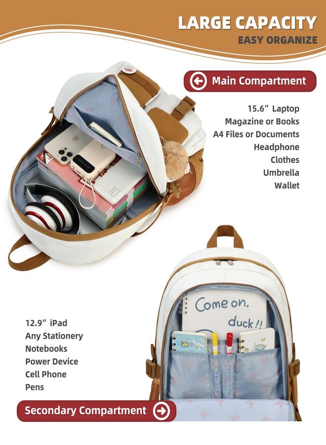 Hidds Laptop Backpack For College Women Elementary Middle High School Bag Teen Girls Bookbag Travel Daypack Backpacks, Brown Beige, Large, School Backpack, College Bookbag, Daypack Backpacks,travel Backpack - Image 3