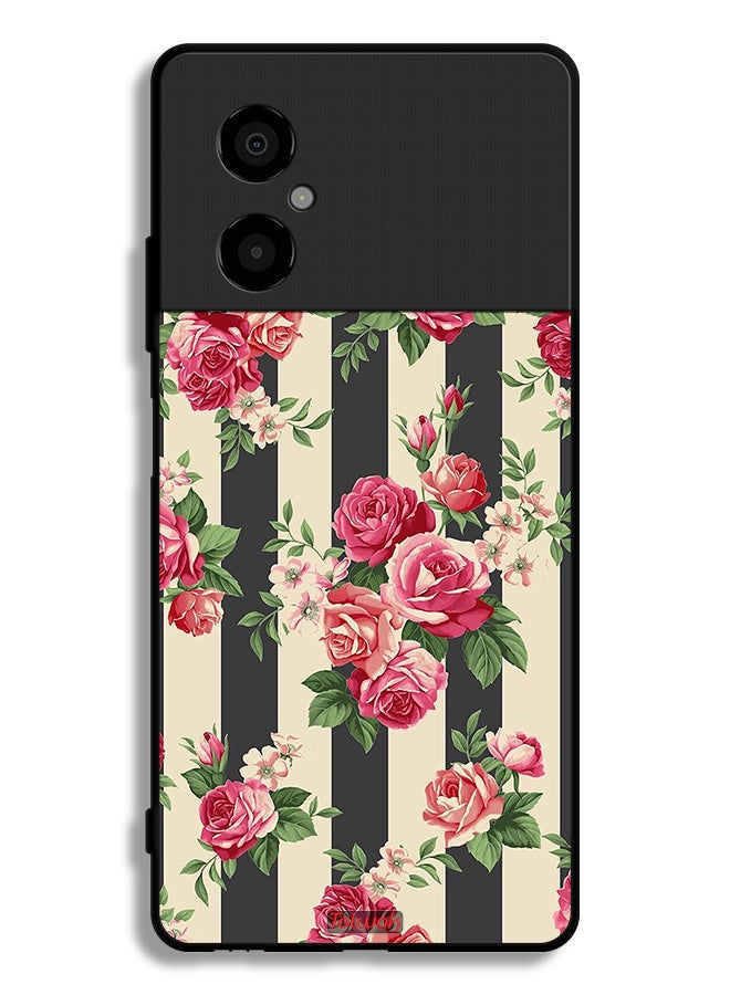 Tolwak Xiaomi Poco M4 5G Protective Case Cover Roses Pattern - Image 2