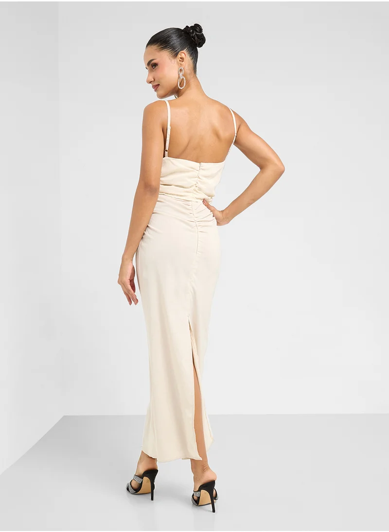 Ginger Strappy Ruched Bodycon Dress
