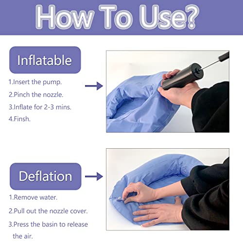 MESINURS Inflatable Bedpan - Potty Bedside Toilet Nursing Urinals for Mother Women Bedridden Elderly Disabled (Dark Blue-L Size) - Image 5