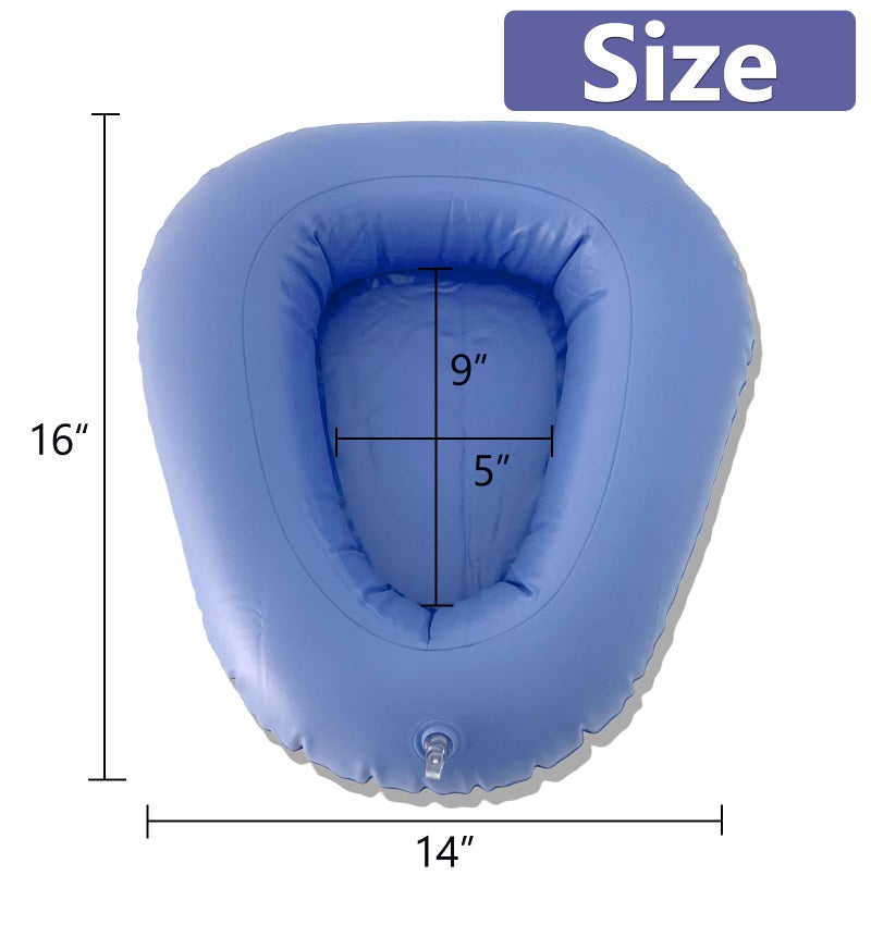 MESINURS Inflatable Bedpan - Potty Bedside Toilet Nursing Urinals for Mother Women Bedridden Elderly Disabled (Dark Blue-L Size) - Image 2