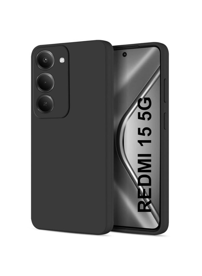 جراب Xiaomi Redmi 15 5G جراب سيليكون ناعم من مادة TPU خفيف الوزن وغطاء واقٍ من الصدمات مع حماية للكاميرا مصمم لهاتف Xiaomi Redmi 15 5G - Image 1