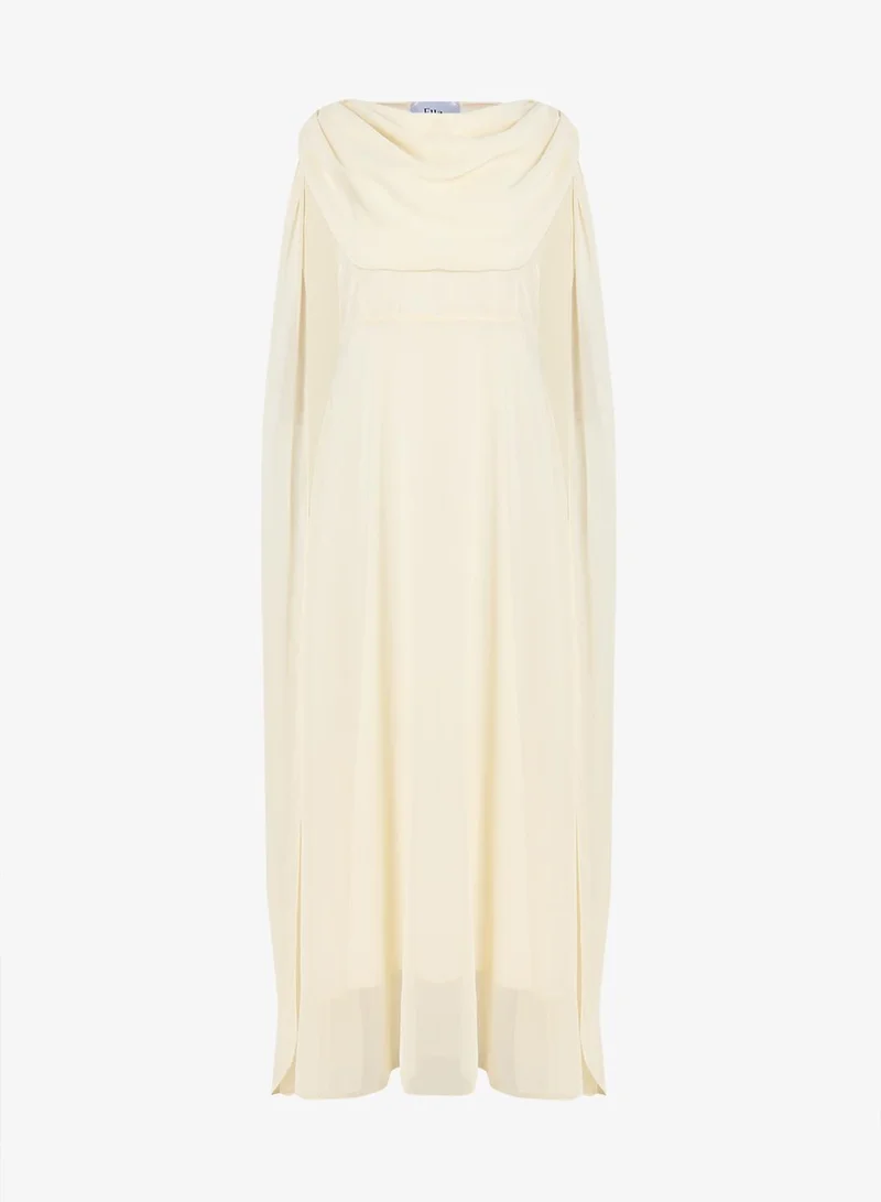 Ella Plus Plus Size Cowl Neck Dress With Trail