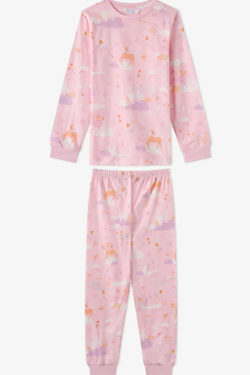 Penti PENTI Girls' Fly Repeat Cotton Long Sleeve Pajama Set