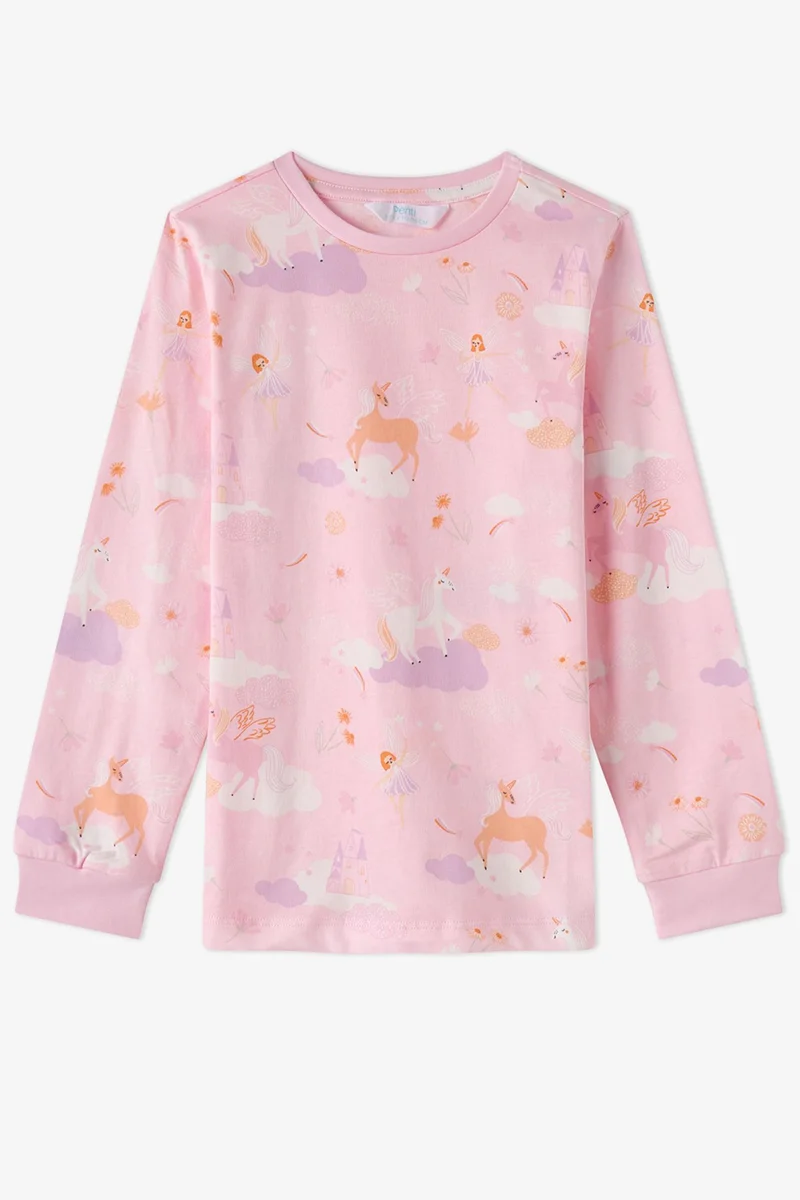 Penti PENTI Girls' Fly Repeat Cotton Long Sleeve Pajama Set