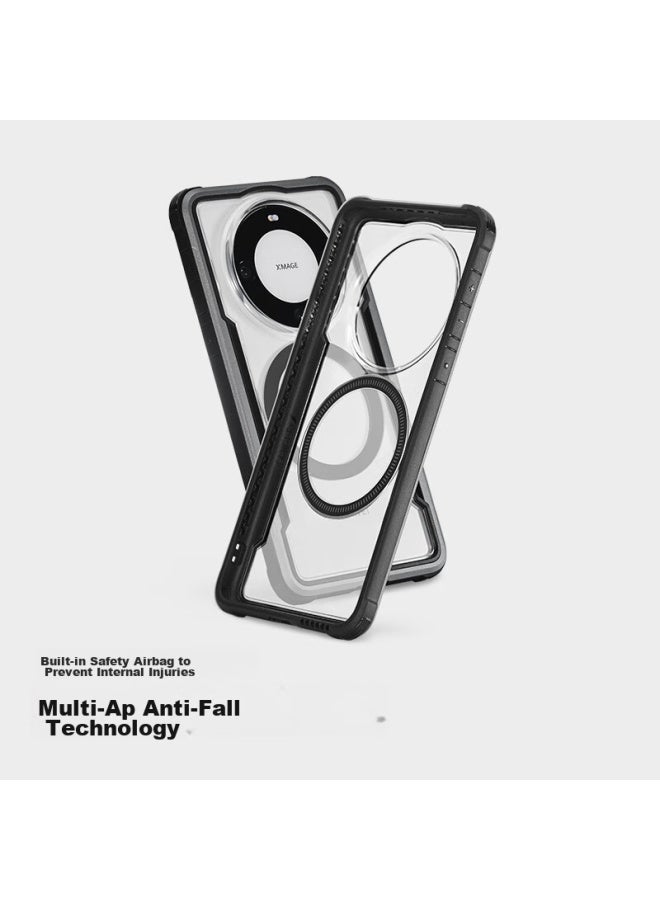 Defense Juese Is Suitable For Huawei Mate60pro/pro+ Phone Case, Shockproof, Full Coverage, Magnetic, Slim, Transparent Hard Shell, Soft Rubber, Business Light Luxury, Personalized Protective Case, Starry Color - Image 3