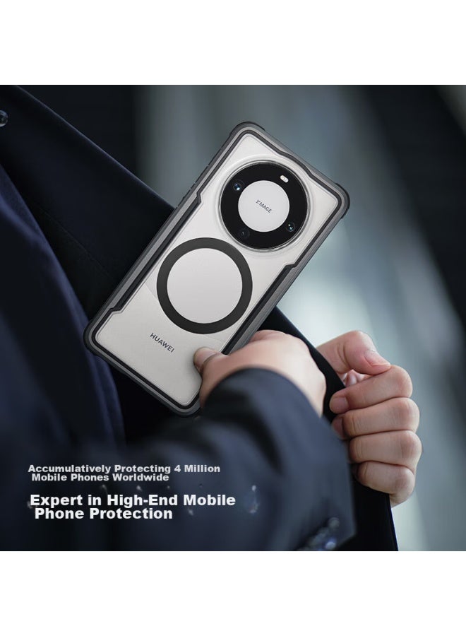 Defense Juese Is Suitable For Huawei Mate60pro/pro+ Phone Case, Shockproof, Full Coverage, Magnetic, Slim, Transparent Hard Shell, Soft Rubber, Business Light Luxury, Personalized Protective Case, Starry Color - Image 4