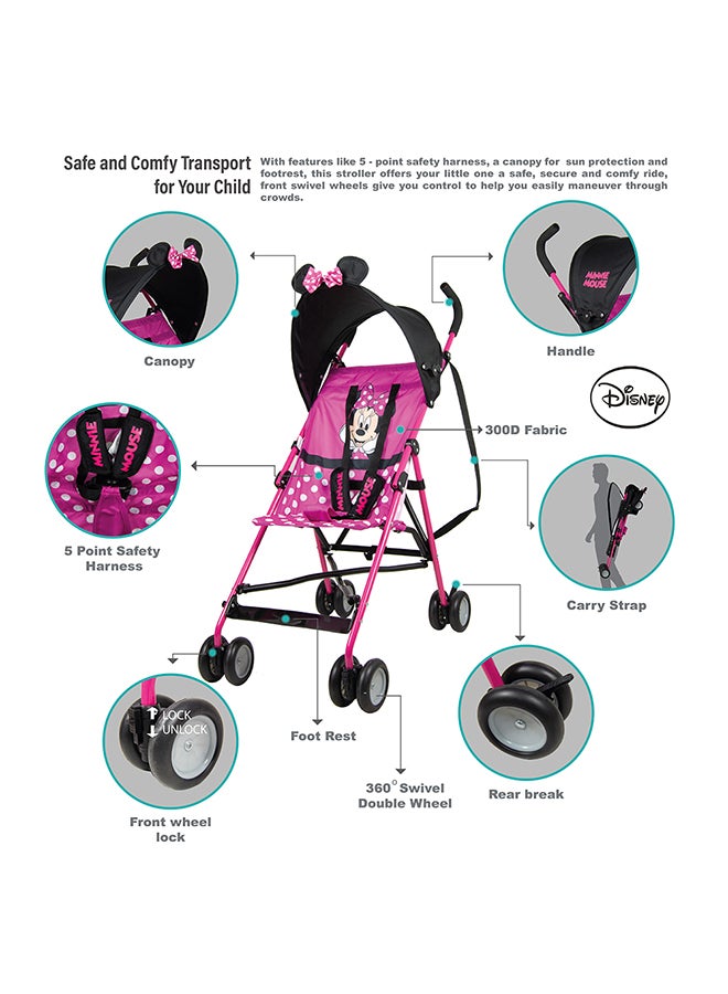 Disney Car Lightning Mcqueen Lightweight Foldable Buggy Stroller With Adjustable Canopy - Multicolour - Image 3