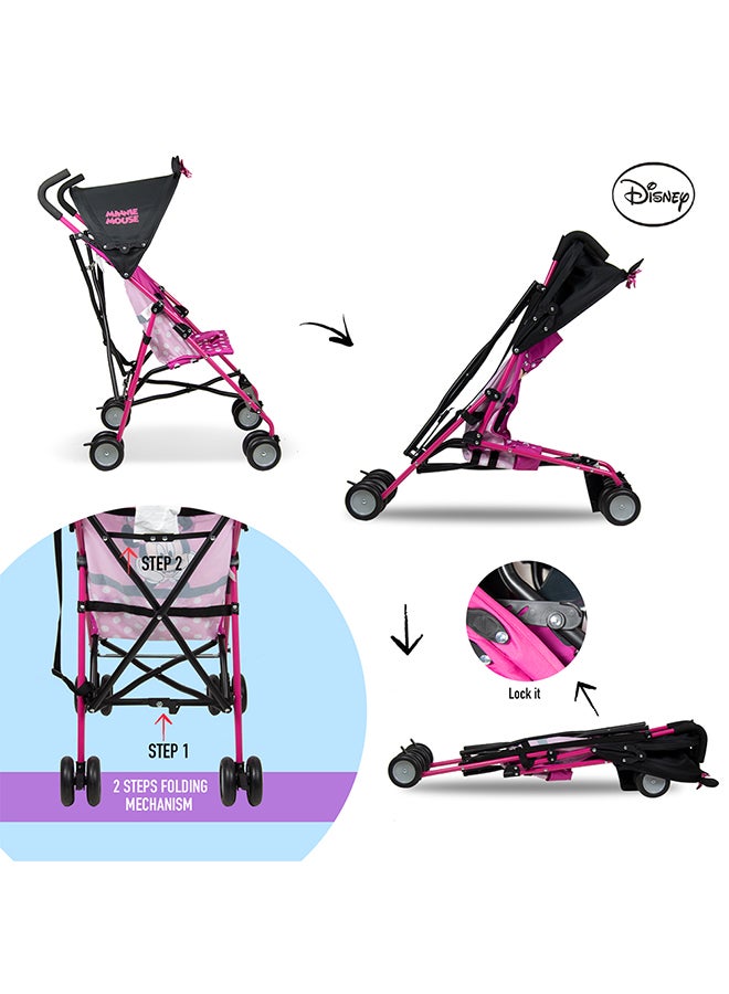 Disney Car Lightning Mcqueen Lightweight Foldable Buggy Stroller With Adjustable Canopy - Multicolour - Image 4