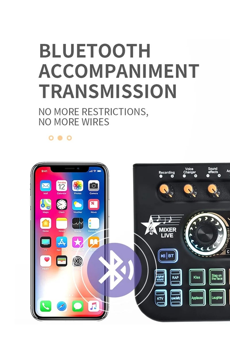 X3 Live Voice Mixer وحدة التحكم بواجهة الصوت وميكروفون مباشر بطاقة الصوت لتسجيل بث الهاتف الذكي - Image 3