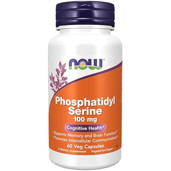 now Supplements, Phosphatidyl Serine 100 mg with Phospholipid compound derived from Soy Lecithin, 60 Veg Capsules - Image 1