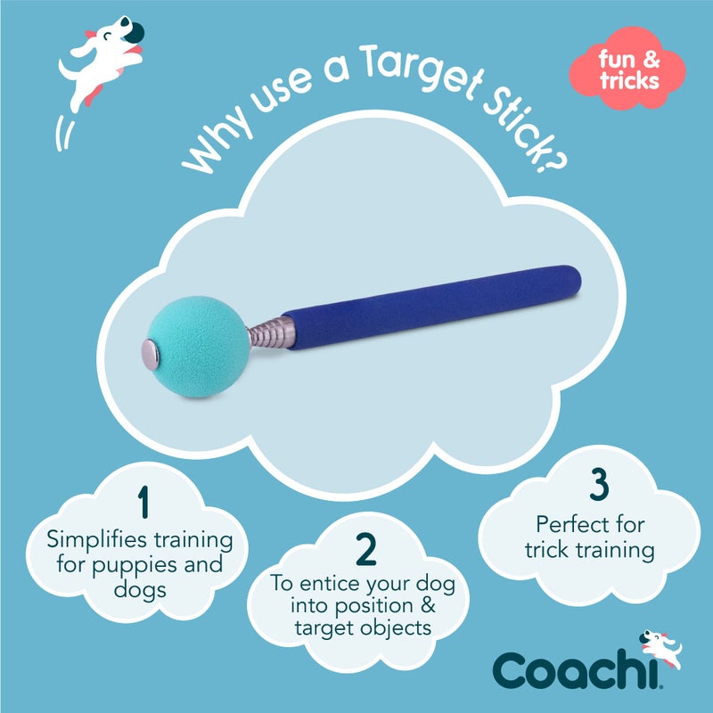 The Company of Animals Coachi Target Stick, Telescopic Design with Large Ball for Target, Dog Accessory for Clicker & Agility Training, Teach Commands and Tricks, Navy/Light Blue - Image 2