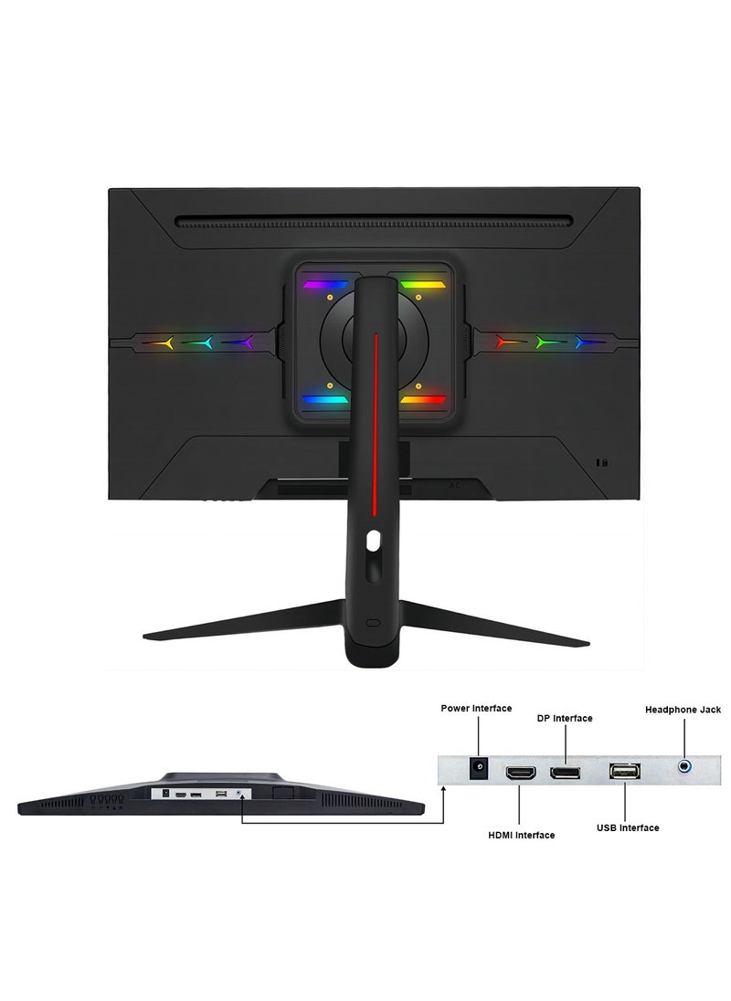 Glanfen - 27 Inch Flat Gaming Monitor 165Hz with LED Backlit,FHD 1920×1080 Computer Monitor 16:9 Wide HDR Display 1ms Response PC Monitor (DP+HDMI+USB+Audio Port)-Black - Image 1