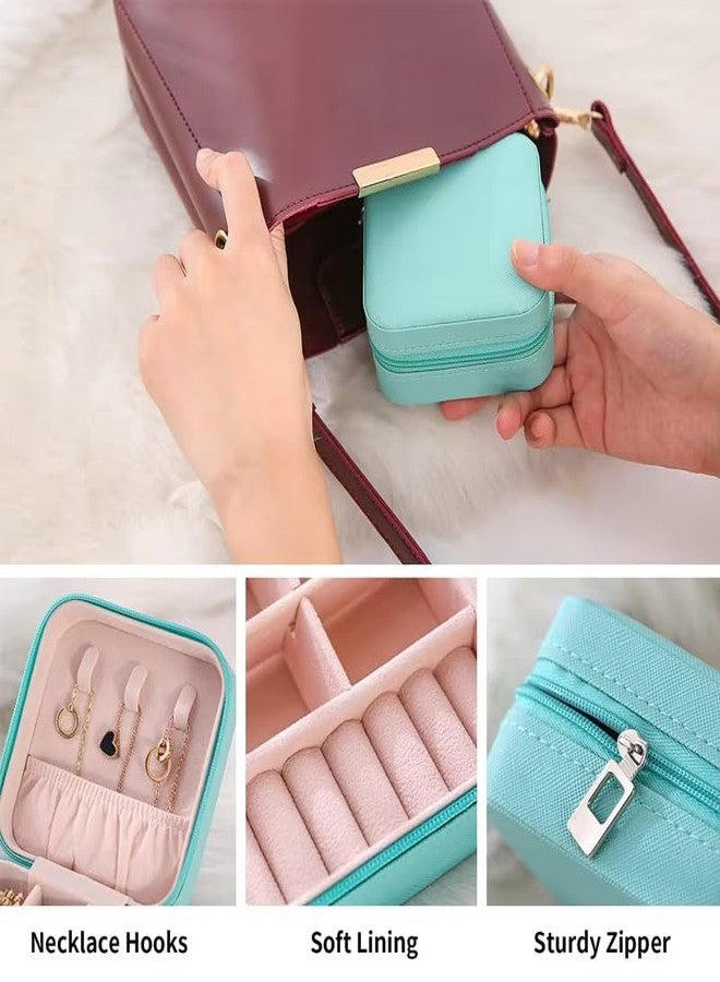 GNEY Portable Travel Jewelry Box Organizer for Women Girls – Compact Mini PU Leather Storage Case with Necklace Hooks, Ring Slots,Removable Dividers Ideal for Earrings,Rings,Bracelets Gift for Her - Image 5
