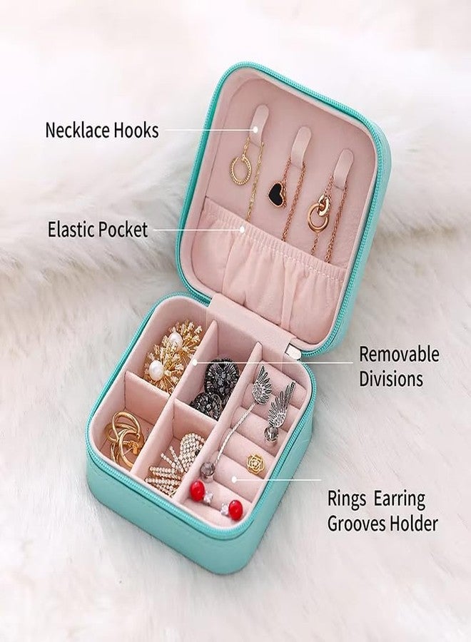 GNEY Portable Travel Jewelry Box Organizer for Women Girls – Compact Mini PU Leather Storage Case with Necklace Hooks, Ring Slots,Removable Dividers Ideal for Earrings,Rings,Bracelets Gift for Her - Image 3