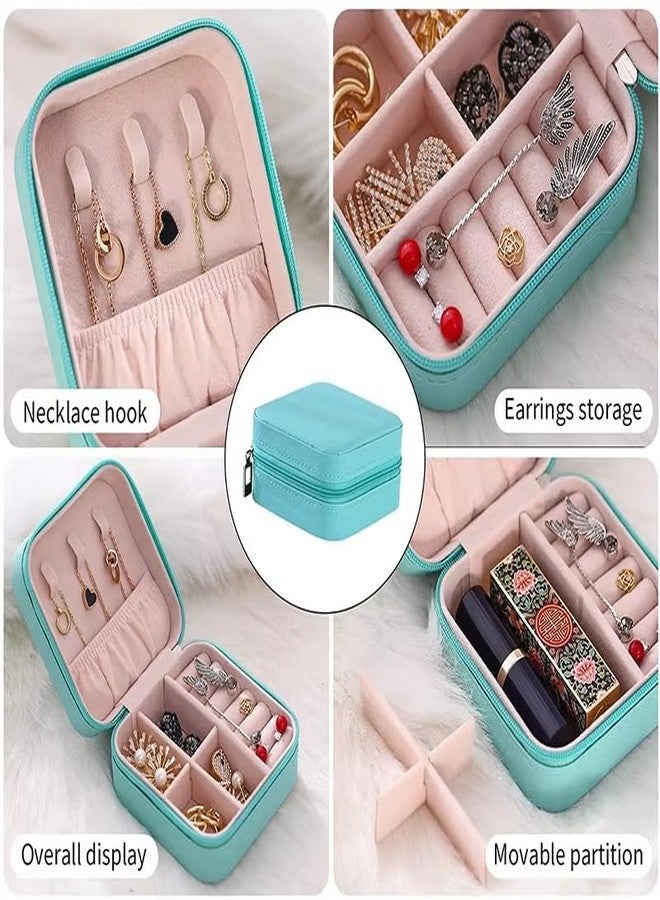 GNEY Portable Travel Jewelry Box Organizer for Women Girls – Compact Mini PU Leather Storage Case with Necklace Hooks, Ring Slots,Removable Dividers Ideal for Earrings,Rings,Bracelets Gift for Her - Image 4