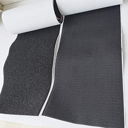 Ywhomal 6 inch Width Self Adhesive Hook and Loop Fastening Tape Heavy Duty Strips 1 Yard (Black, 6 inch x 1.1 Yard) - Image 2