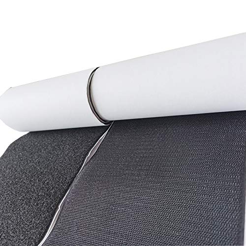 Ywhomal 6 inch Width Self Adhesive Hook and Loop Fastening Tape Heavy Duty Strips 1 Yard (Black, 6 inch x 1.1 Yard) - Image 1