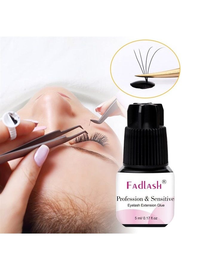 FADLASH - Eyelash Extension Glue FADLASH Extra Strong Lash Glue 5ml 1S Dry Time 8 Weeks Retention Lash Extension Glue Maximum Bonding Power Professional Use Only (Never for DIY/Cluster Lashes) - Image 1