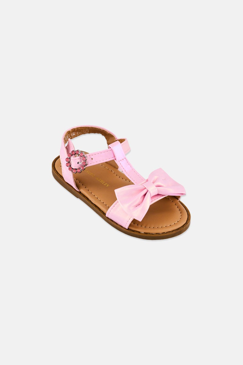 LAURA ASHLEY Toddlers Girl Adjustable Buckle Sandals, Pink - Image 1