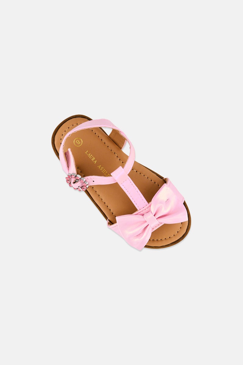 LAURA ASHLEY Toddlers Girl Adjustable Buckle Sandals, Pink - Image 3