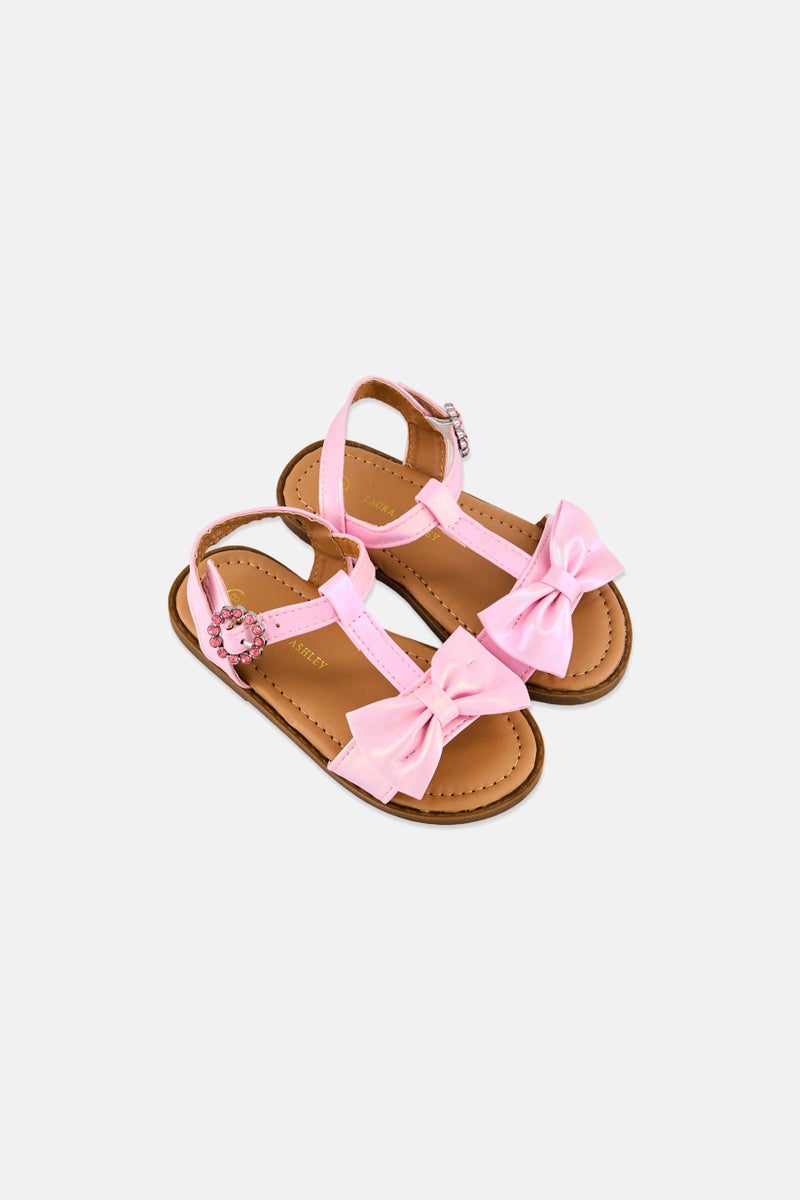 LAURA ASHLEY Toddlers Girl Adjustable Buckle Sandals, Pink - Image 4
