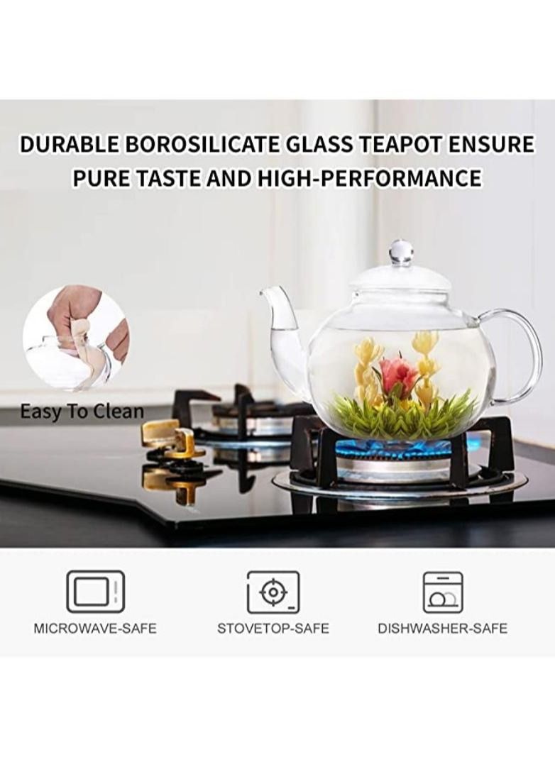 Tealand Dishwasher Safe Heat Resistant Glass Teapot with Removable Glass Infuser for Loose Tea and Tea Maker (1.2 Liters) - Image 4