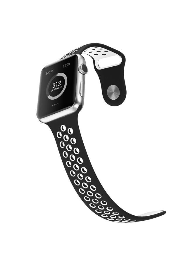 erorex Replacement Band For Apple Watch Series 10 42mm / 9&8&7 41mm / SE 3&SE 2&6&SE&5&4 40mm / 3&2&1 38mm Fashionable Classical Silicone Sport Watch Band - Image 2