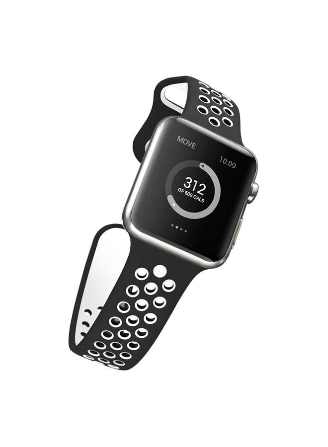 erorex Replacement Band For Apple Watch Series 10 42mm / 9&8&7 41mm / SE 3&SE 2&6&SE&5&4 40mm / 3&2&1 38mm Fashionable Classical Silicone Sport Watch Band - Image 3