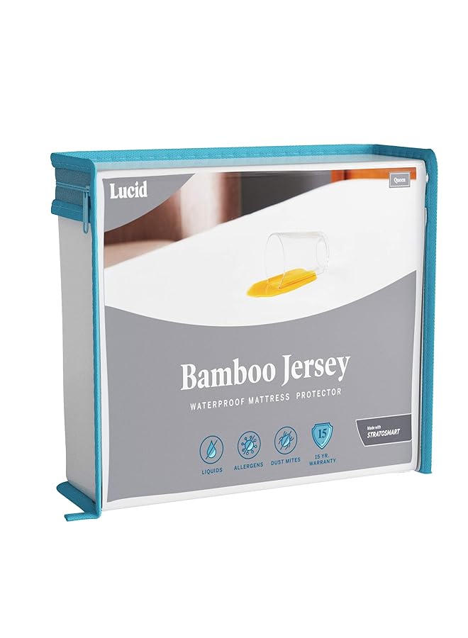 erorex Premium Rayon From Bamboo Jersey Mattress Protector Ultra Soft Waterproof – Txin Xl White - Image 1