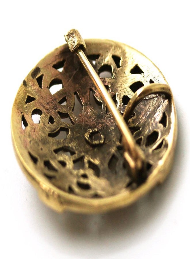 LynnAround Bronze Gold Viking Shield Brooches,Clothes Fasteners - Cloak, Shawl, Scarf Pin, Norse Vintage Jewelry - Image 3