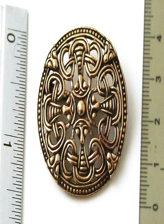 LynnAround Bronze Gold Viking Shield Brooches,Clothes Fasteners - Cloak, Shawl, Scarf Pin, Norse Vintage Jewelry - Image 5