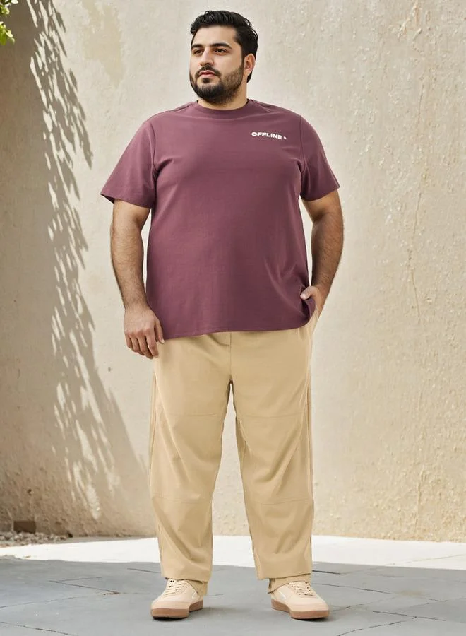 سبلاش فيڤ تيشيرت بطباعة حروف مقاس كبير