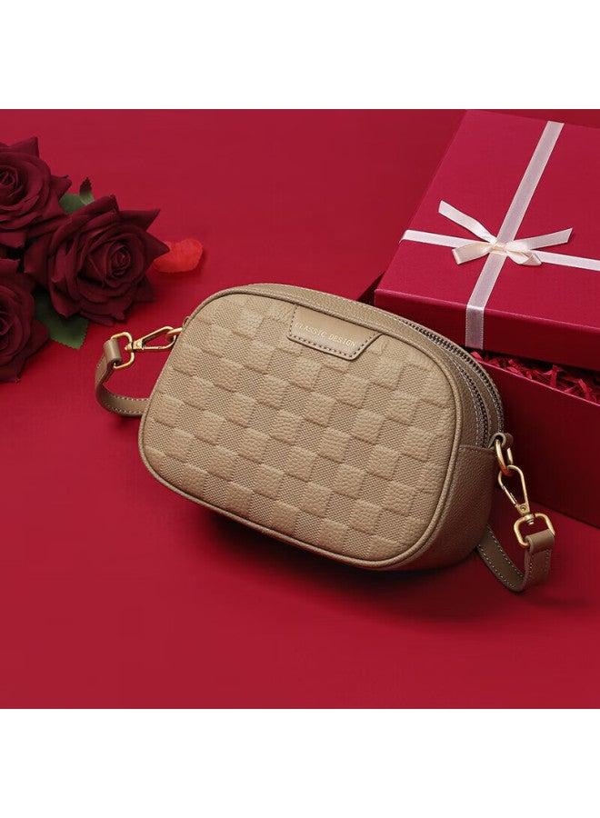 Viney Leather Handbag, Women's Bag, Niche Crossbody Small Bag, Light Luxury Brand Shoulder Bag, Birthday Gift, Stylish Present For Girlfriend Or Wife - Image 1