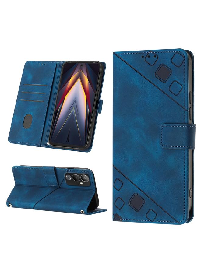 erorex Case For Tecno Pova 4 LG7n Skin-feel Embossed Leather Phone Case - Image 1