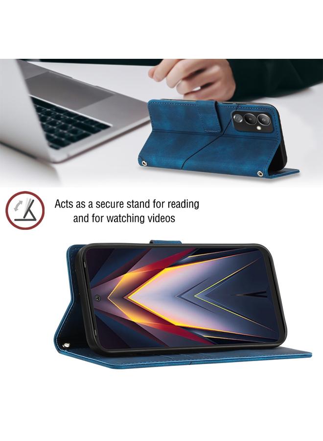 erorex Case For Tecno Pova 4 LG7n Skin-feel Embossed Leather Phone Case - Image 5